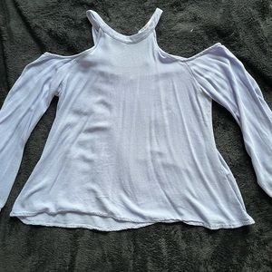 Open shoulder blue blouse (Size S)